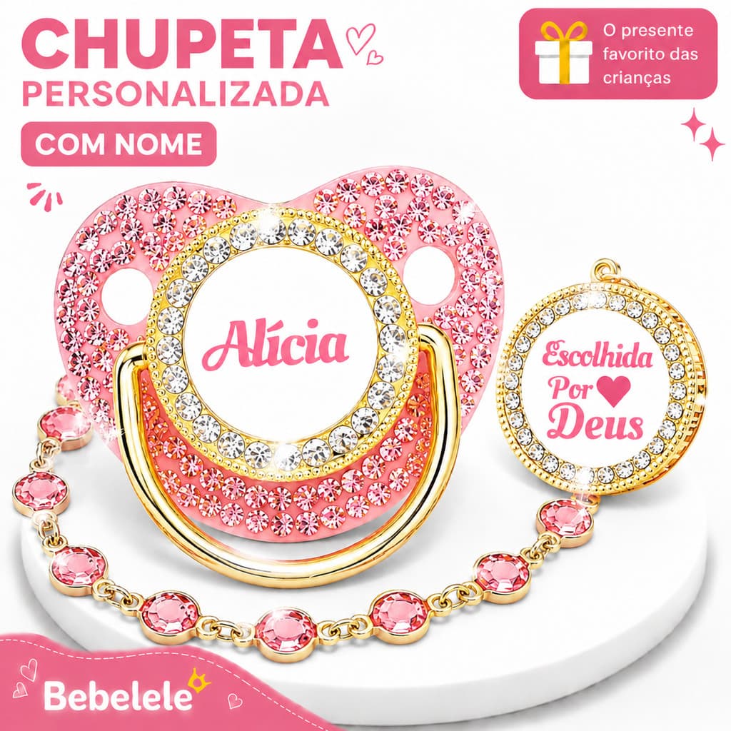 Chupeta para Bebês com Nome Personalizado, Chupeta de Silicone Livre de BPA &E0BH KLX3