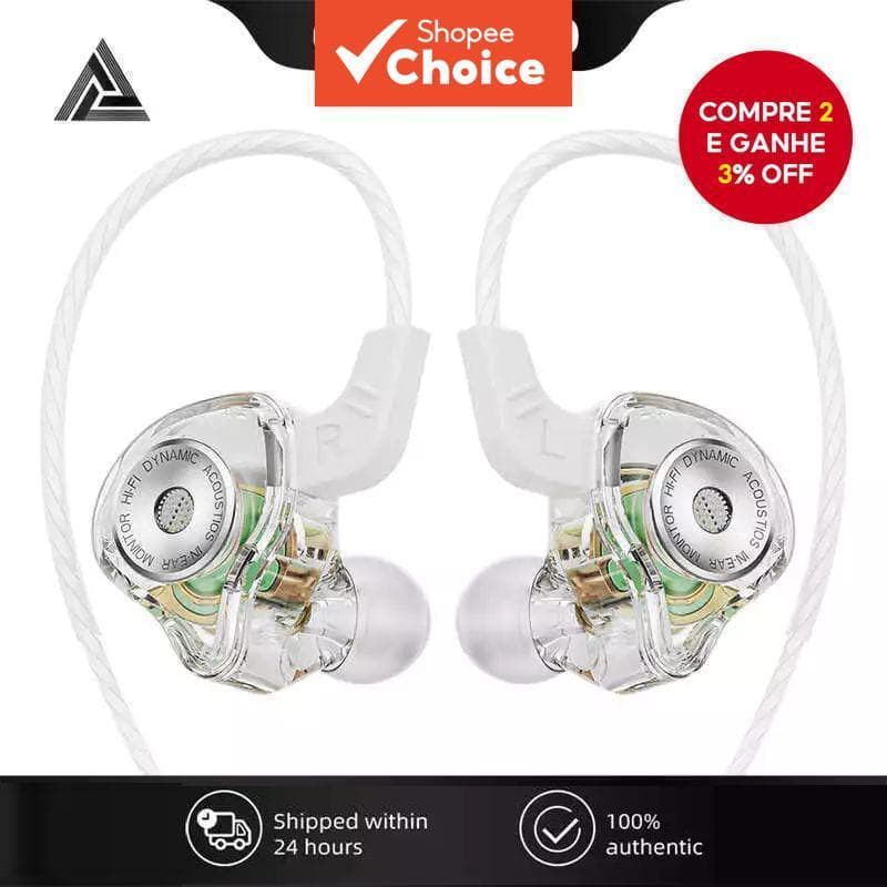 QKZ AK6-Ultra Fones de Ouvido Profissional Fone Dinâmico Intra-Auricular Monitoração Controle com Fio com Microfone