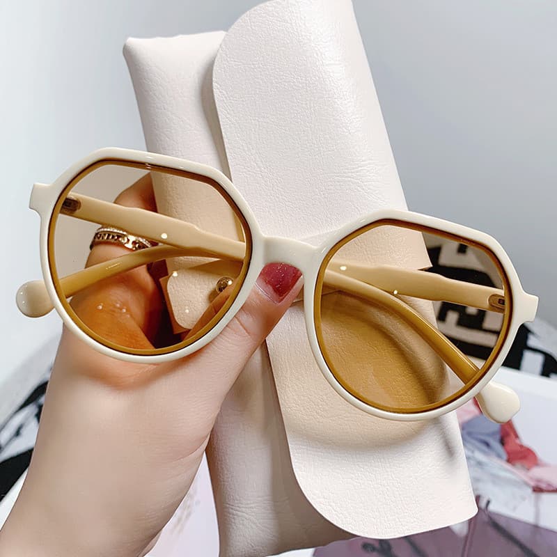 Nova geléia moda óculos de sol feminino ins na moda influenciador óculos de sol marrons de venda quente
