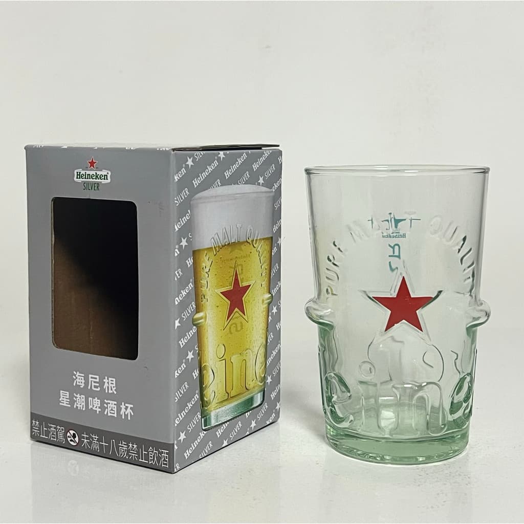 Xili cerveja vidro estrela na moda vidro frança importado vidro em relevo clássico estrela prata copo Heineken