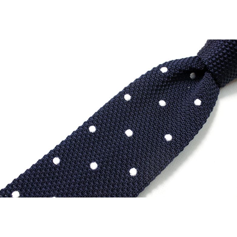 Comércio exterior Original monocromático tricô simples tricô azul marinho bordado gravata masculina Casual estilo estrei