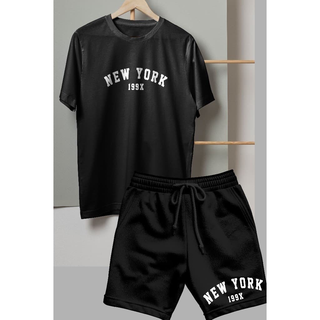 Conjunto Confortável Camiseta e Bermuda Moda Personalizada New York