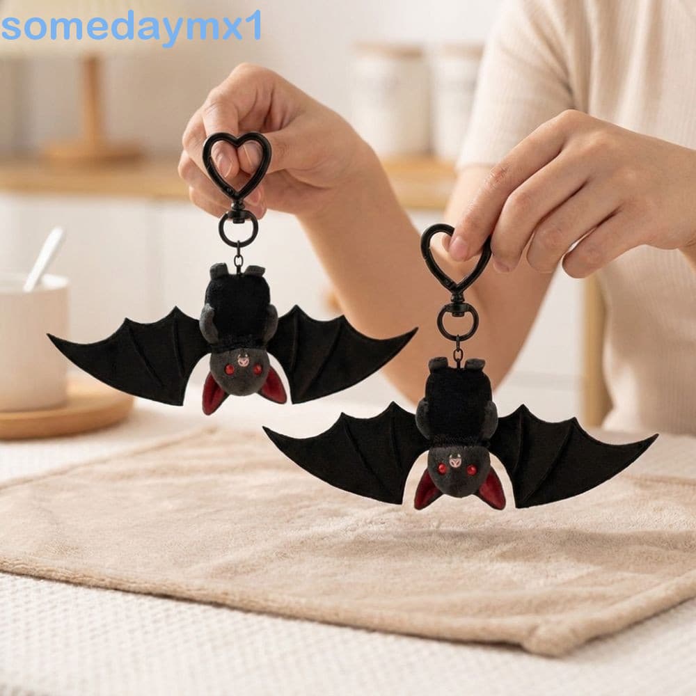 SOMEDAYMX1 Chaveiro De Morcego Com Asas , De Pelúcia De Animal Novidade , Pingente De Bolsa Engraçado Gótico De Olhos Ve