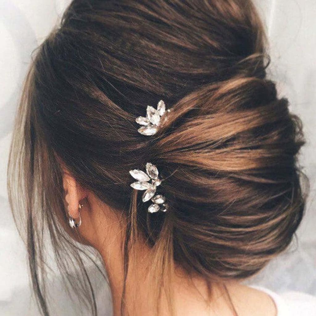 Presilhas de Cabelo com Strass JAKAWIN, Acessórios de Cabelo Prateados para Noivas, Presilhas de Cabelo de Cristal para