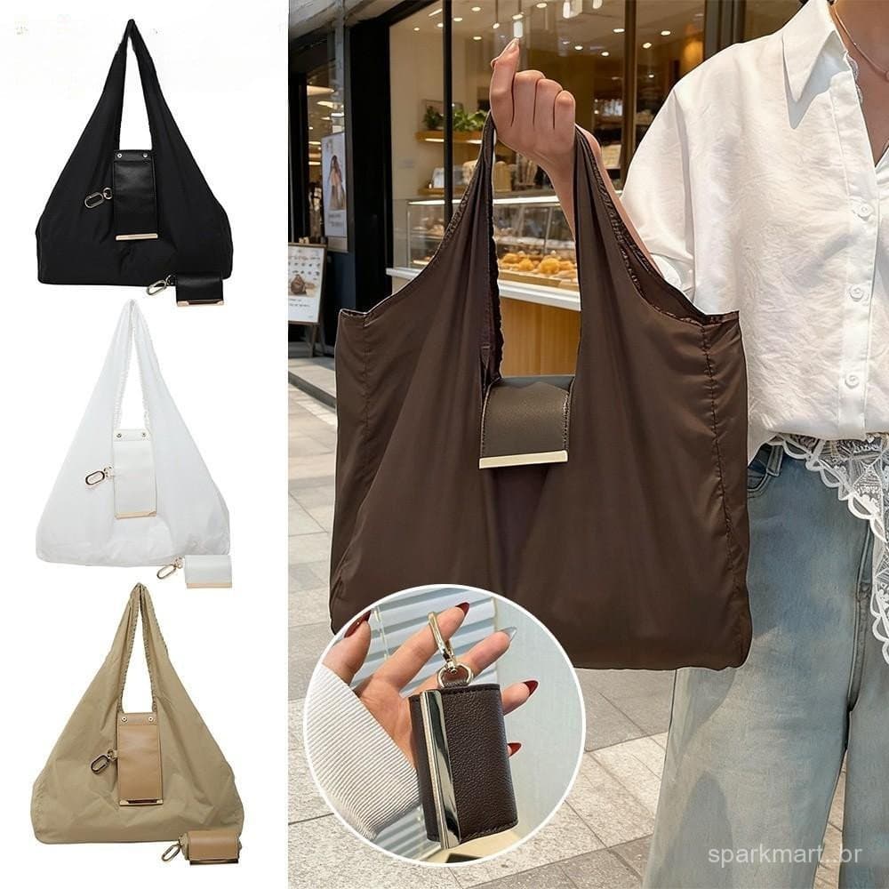 Sacola De Chaveiro HOMEUVOE , Mini Compras Expansível , Com Dobrável Para Supermercado , Bolsa Ecológica