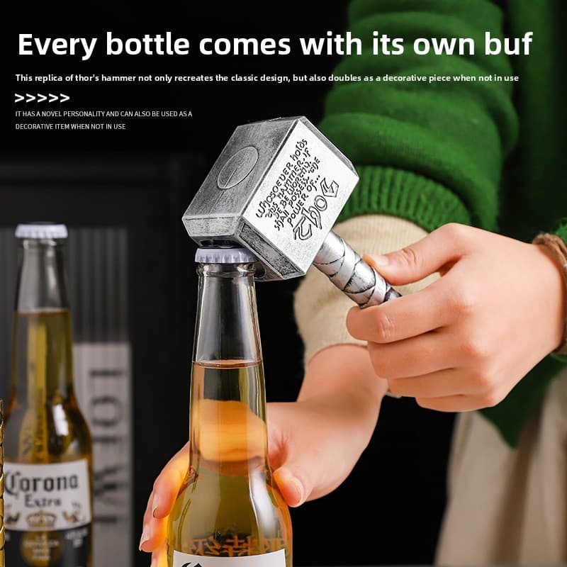 ⭐Bestseller⭐ Abridor de Garrafas Martelo do Thor, Famoso na Internet,Abridor Magnético para Geladeira,Abridor de Cerveja