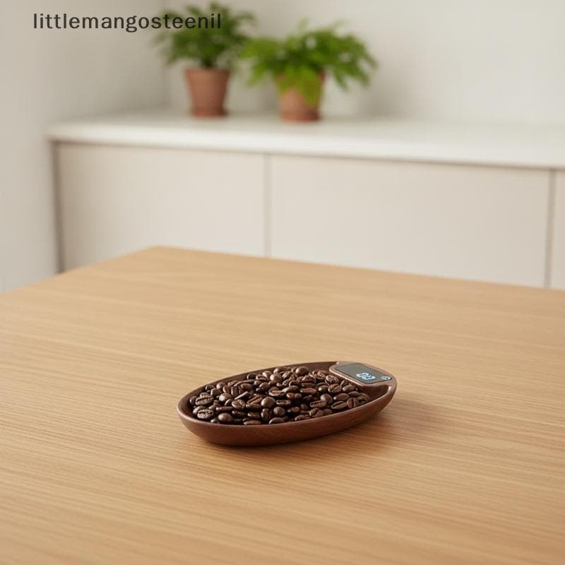 Pequena Balança Digital De Grãos De Madeira Para Café , 0.1g , Controle De Toque De Alta Precisão , Superfície À Prova D