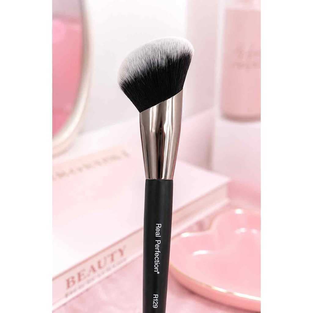 Pincel Chanfrado para Base Blush e Contorno R129 Cerdas Ultra Macias