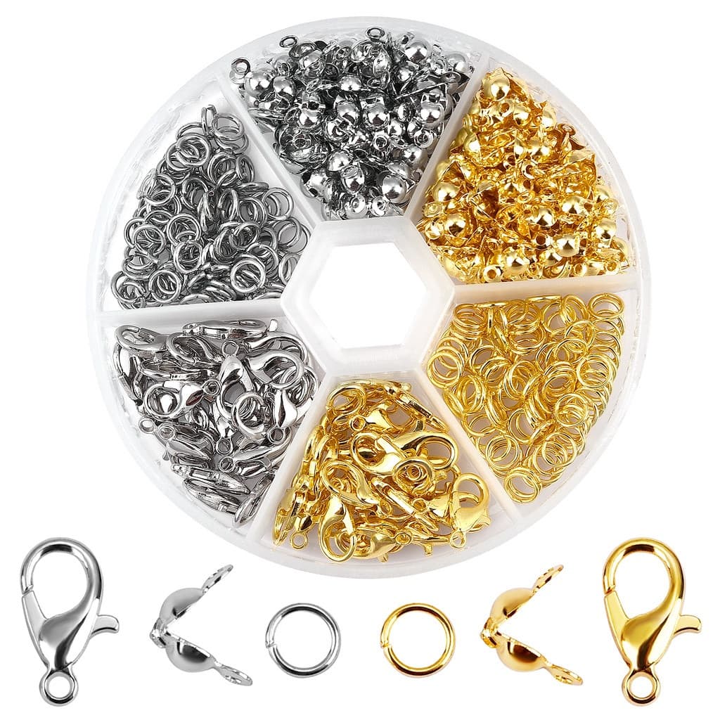 6 células/box set metal lagosta fechos pulseiras colares ganchos corrente fechamento acessórios para joias DIY fazendo d