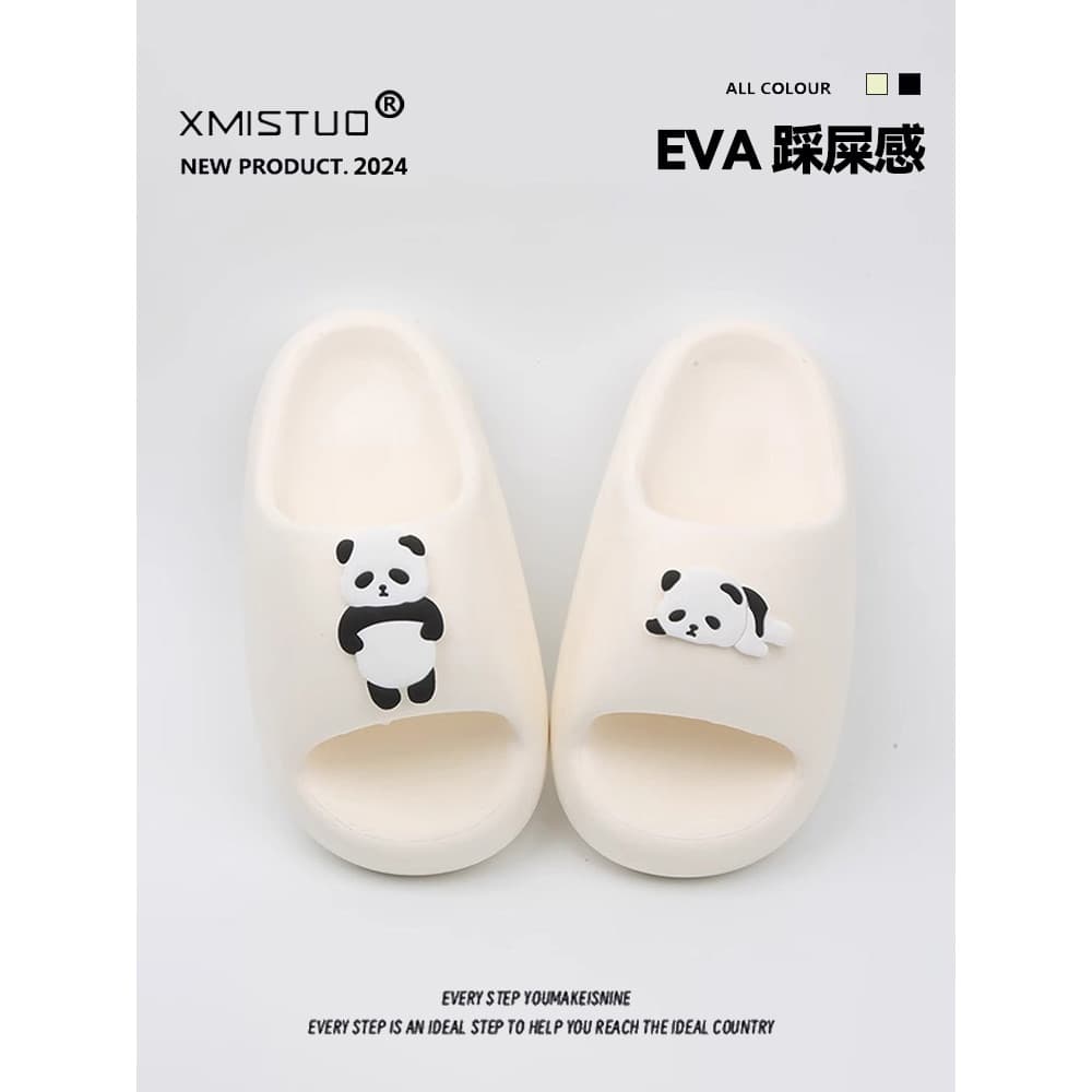 Bonito dos desenhos animados Panda chinelos feminino verão ao ar livre usar novo estilo Anti-deslizamento interior casa
