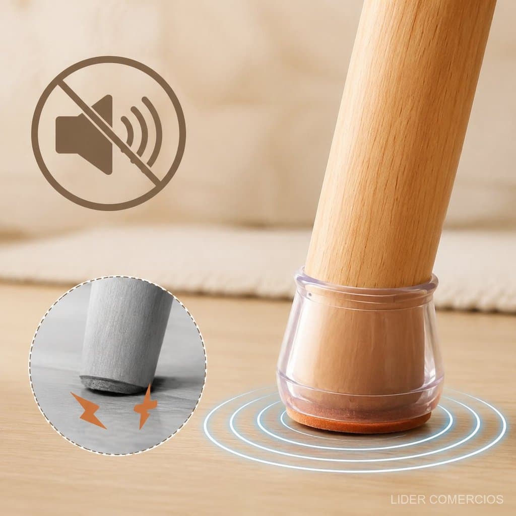 12 Pcs Capas De Pés De Cadeira Anti-Deslizante Anti-Ruído Protege Piso Resistente à Desgaste Anti-Sujeira