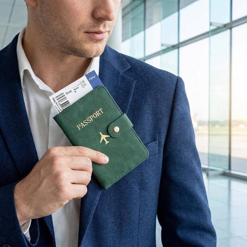 [baipestoner] Porta-Passaporte À Prova D'água Carteira De Viagem Caso Organizador De Cartão De Crédito Seguro De Couro P