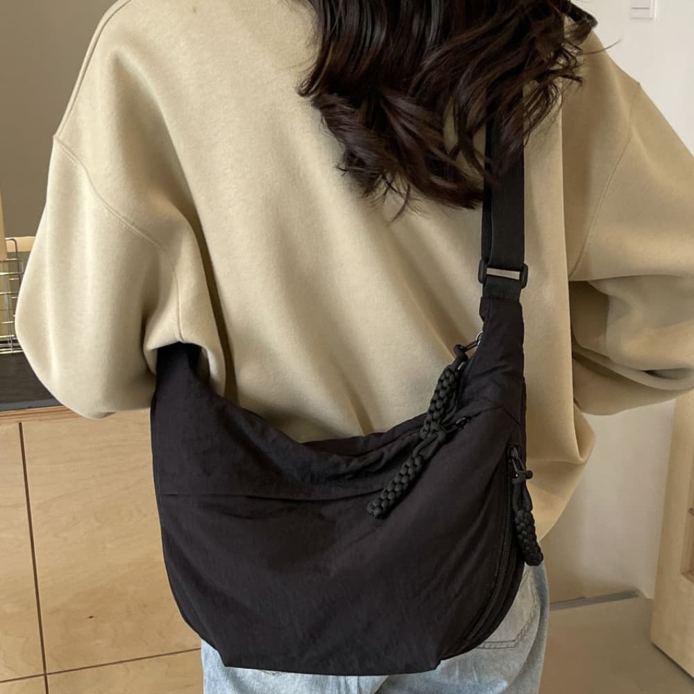 Bolsa De Ombro Simplificada Coreana Leve Bolinho De Cor Sólida De Grande Capacidade