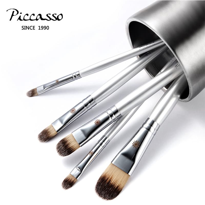 Coreia picasso prata corretivo 5 peças conjunto de pincéis de maquiagem pincel delicado corretivo olheiras acne linhas f