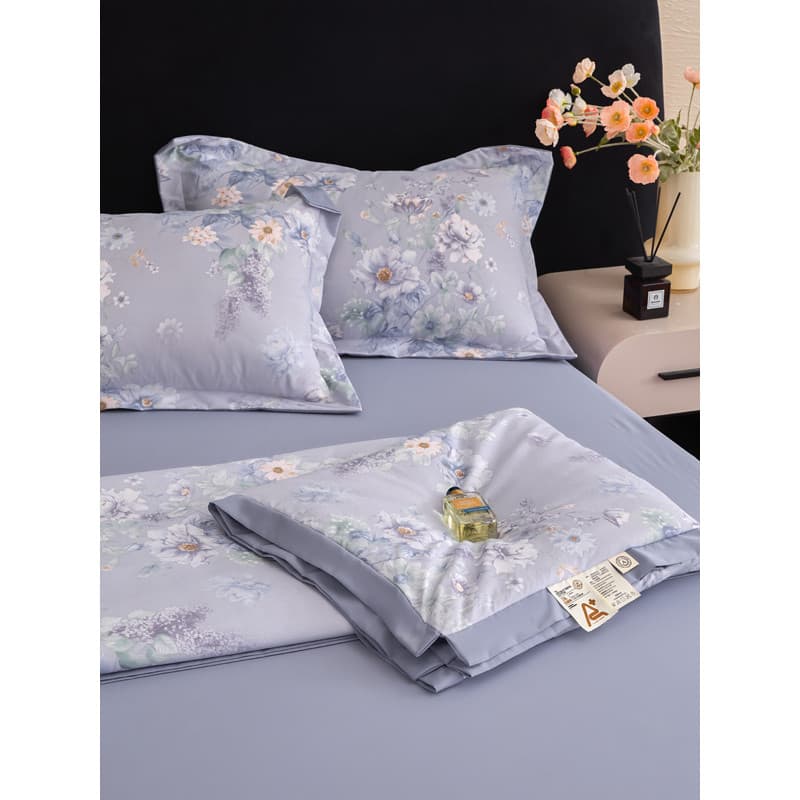 Novo estilo Super macio classe A cetim Tencel fio legal colcha de ar condicionado canto quebrado artesanato impresso col