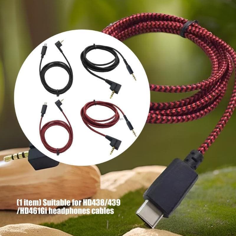 Cabo De Fone De Ouvido co 1 5M Para HD438 439 451 471i HD461Gi Fio 3 5mm Tipo C