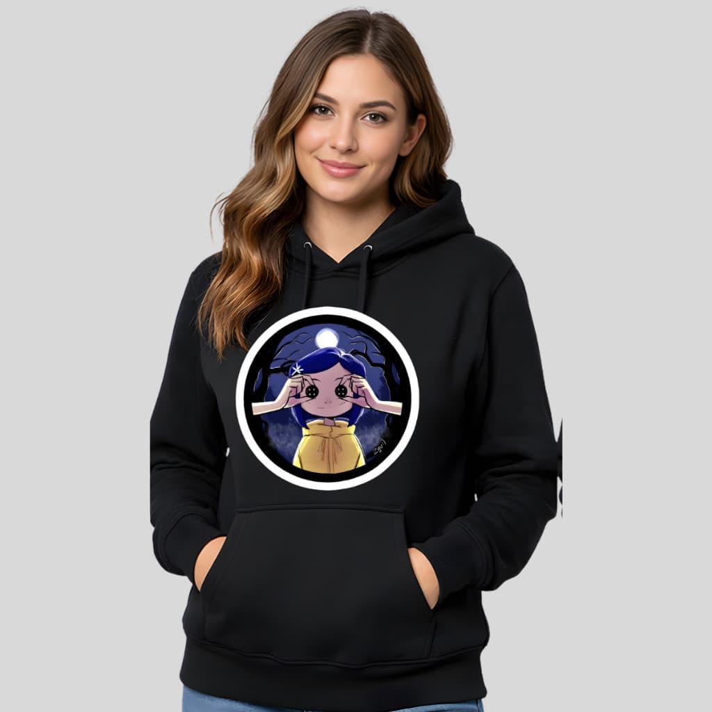 Moletom Feminino Coraline Blusa de Frio Canguru Quentinha Inverno Agasalho