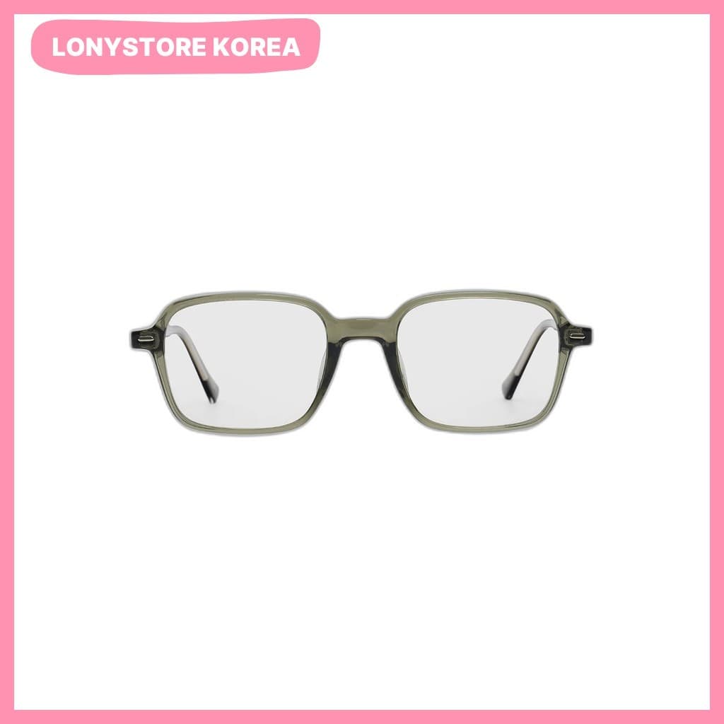 [Elefante Azul] Óculos De Moda Coreana Cáqui AUDREY/Coreanos/Armação Quadrada Macia/100 % Autêntico Da LONYSTORE