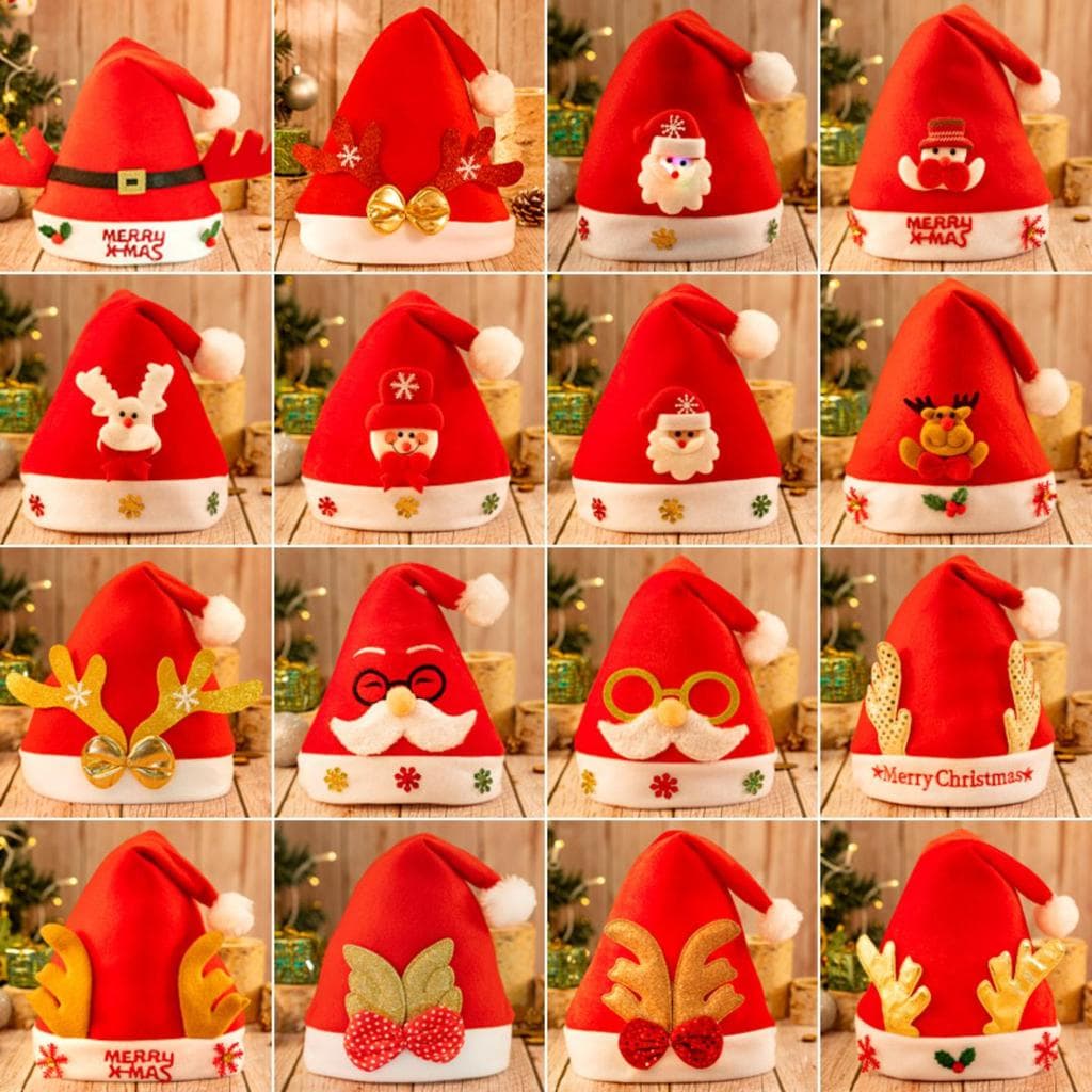 Chapéus de natal crianças chapéus de papai noel 2025 foto adereços meninos meninas presentes Headwear decorações de nata