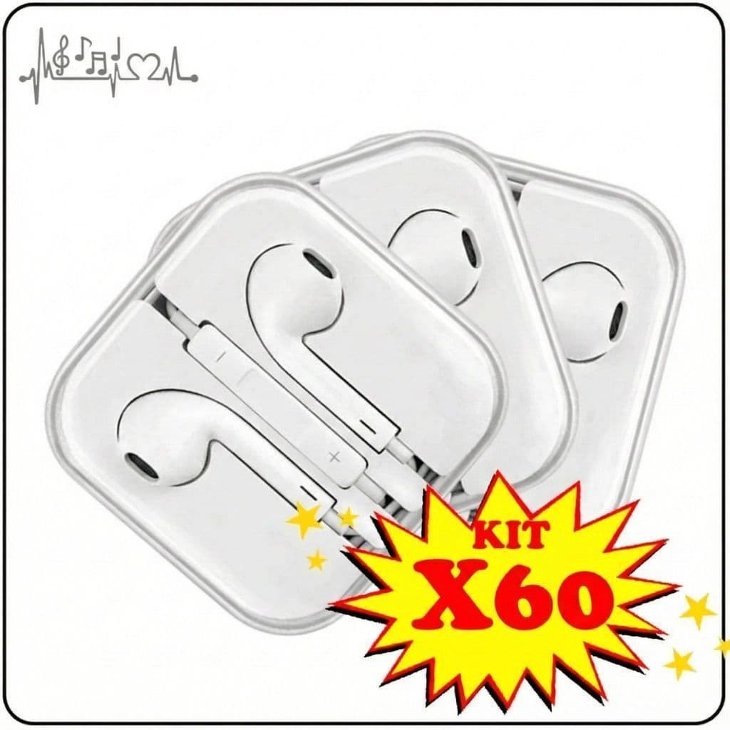 Kit 60 Unidades Fone De Ouvido P2 cx Acrílica Atacado Nf Top