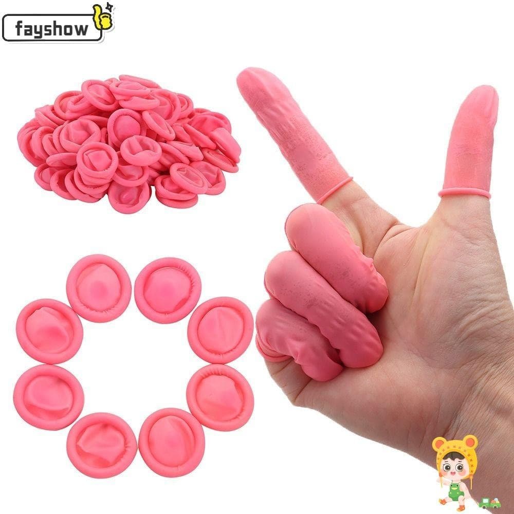 FAYSHOW 100/300PCS Luvas Protetoras De Dedos Látex Natural Descartáveis