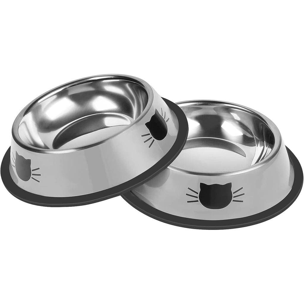 Serentive 2 Peças de Tigelas para Alimentos em Aço Inoxidável Antiderrapantes - Inquebráveis, Espessas, 7 Oz - Para Uso