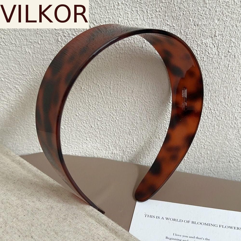 VILKOR Leopardo Bandana , Cocar Francês Retro Hairband , Ácido Acético Café Headwear Estilo Coreano Argola De Cabelo