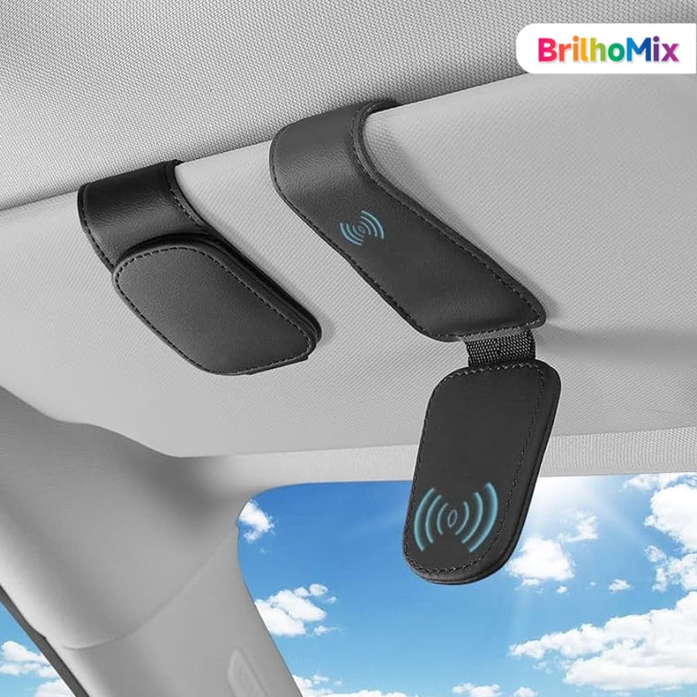 Clipe Premium para Óculos de Sol no Carro, Porta-Cartão e Suporte de Ingressos
