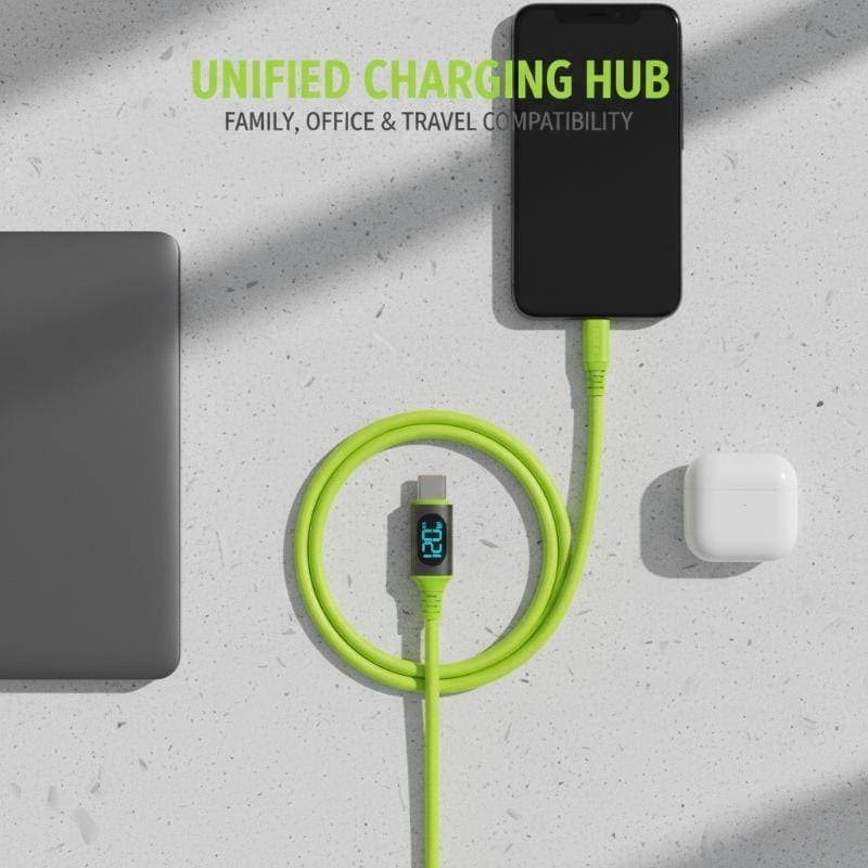 [Fre] 1/3 Unidades 1.5 Metros Fio Type-C Cabo Carregador Com Display Digital USB Para 120W De Exibição De Energia De Car