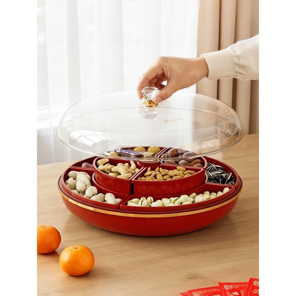 Bandeja de frutas secas sala de estar mesa de café casa de alto valor sementes de girassol nozes caixa de armazenamento