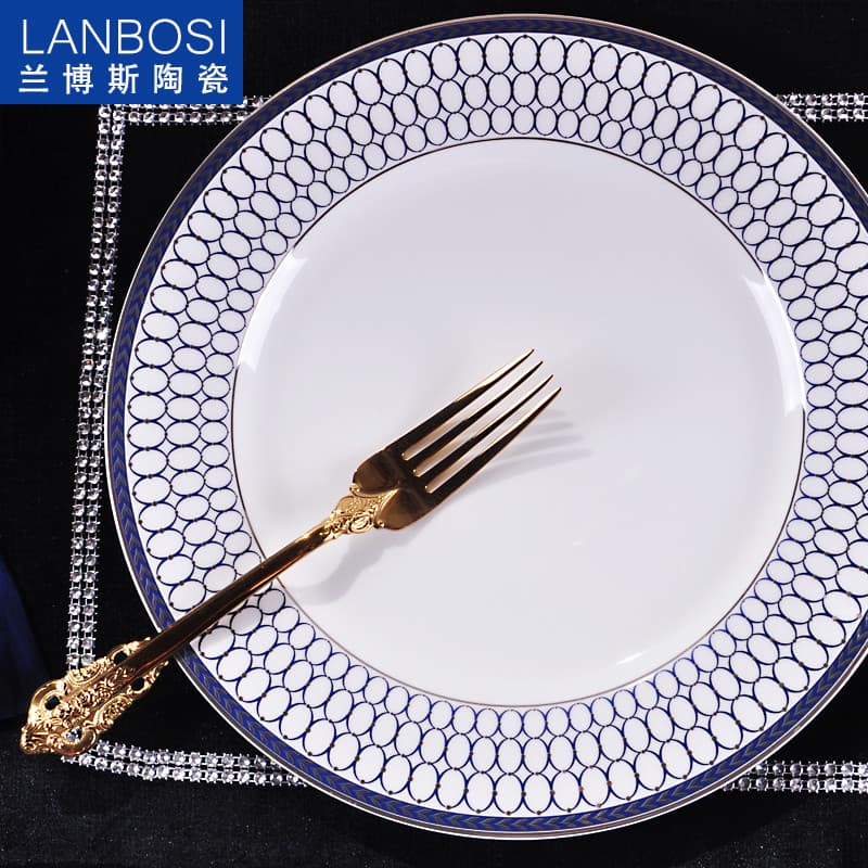 Talheres nórdicos Prato plano de cerâmica Prato de bife de comida ocidental Prato de vegetais Prato grande de 35 cm Prat