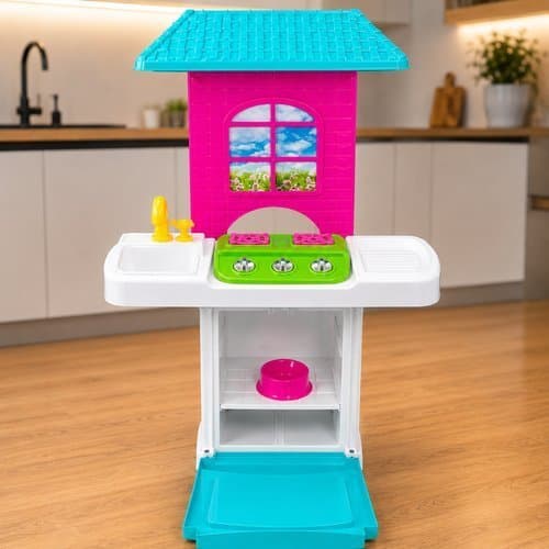 Cozinha Infantil Fogão Forno Pia Brinquedo Educativo Criatividade Coordenação Motora Diversão