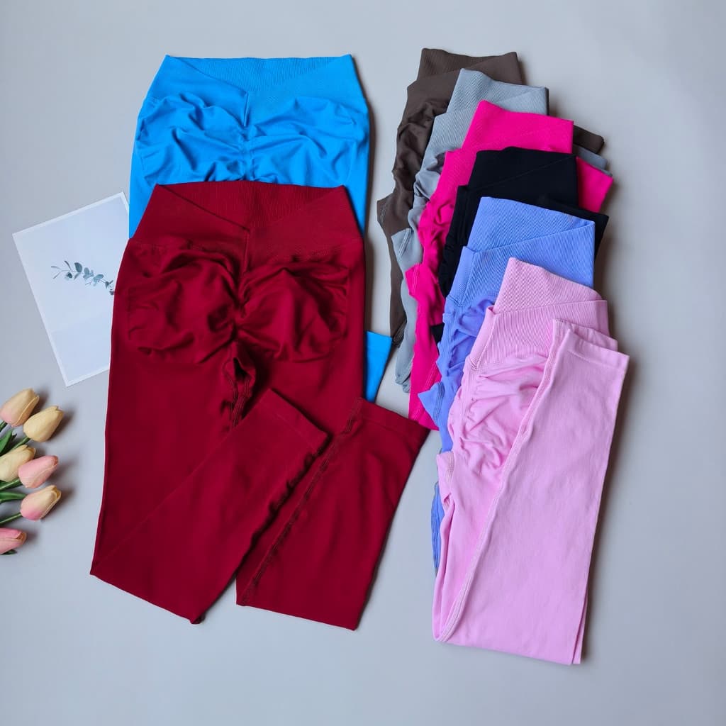 Calças de yoga de cintura alta com corte em V nas costas, leggings fitness com efeito de levantamento de quadril, leggin