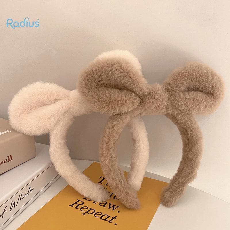 Raio Novo Inverno De Pelúcia Orelhas De Coelho Faixas De Cabelo Hoop Para Mulheres Elástico Meninas Acessórios O Headwea