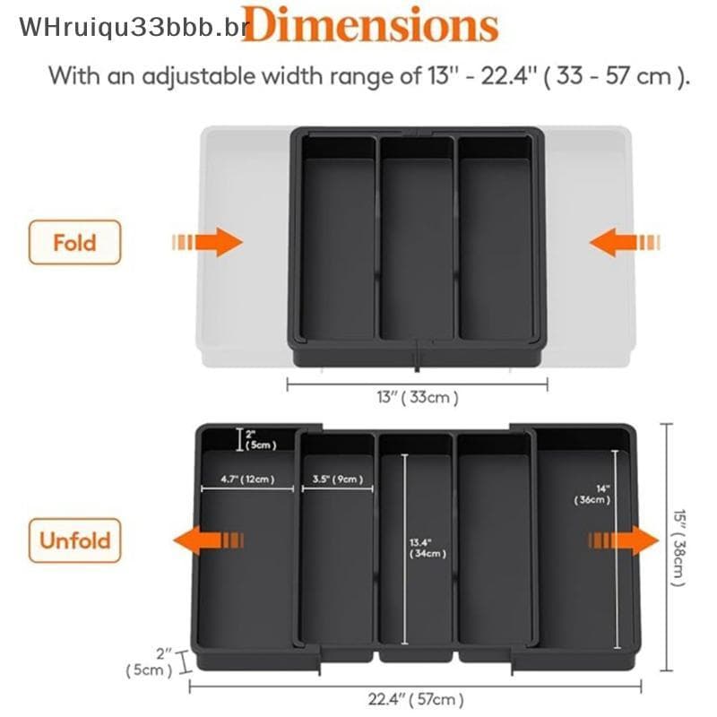 Whiruibb Expansível Utensílio De Cozinha Bandeja Organizador Para Gavetas Talheres Ajustáveis Titular Ferramenta br