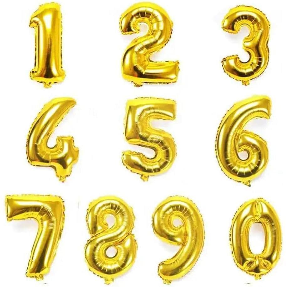 Kit 2 BalãO Dourado De Números 40 cm Metalizado - Festa de Bodas, Aniversário, 15 Anos