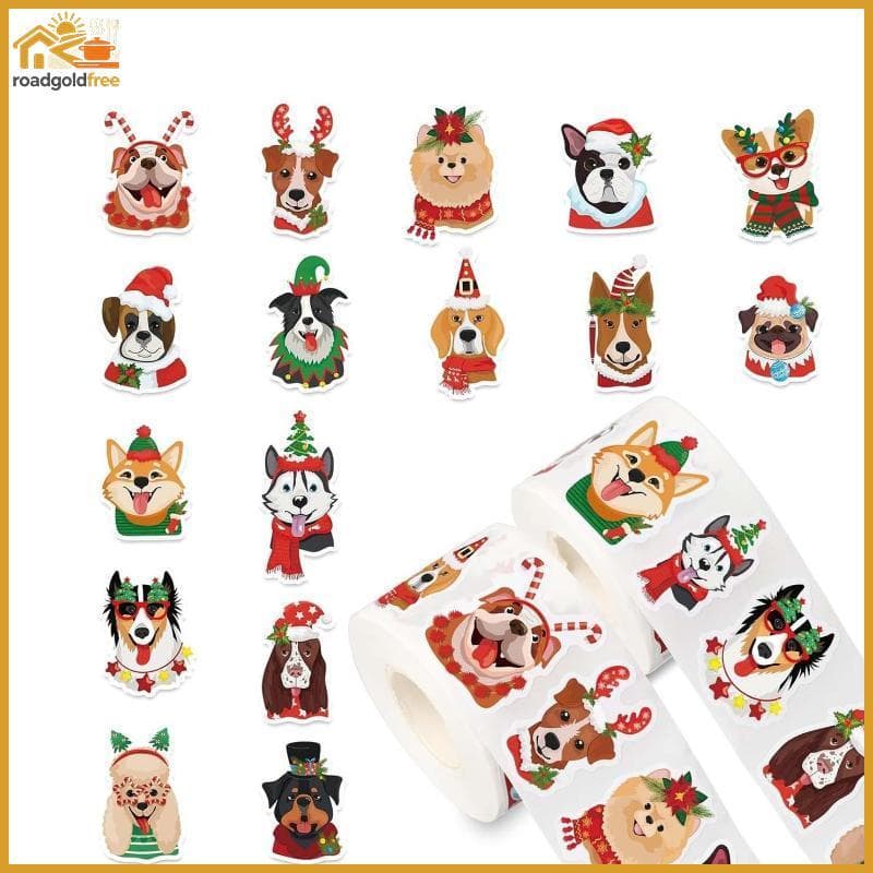 500 Pçs Natal Stiers Filhote De Cachorro Cães Auto-Adesivo Stier Decalques Para Diário Scrapbook Decoração Festa De Féri