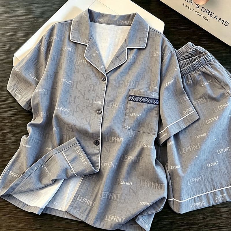 ❤ Pijama masculino de algodão nuvem 2026, manga curta, Plus Size, quatro estações, estilo fino Universal, roupa de casa