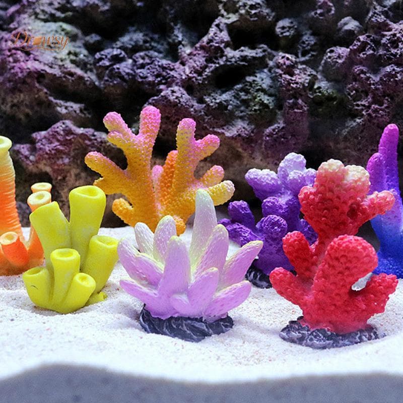 Drowsy Artificial Coral Decoração Do Tanque De Peixes Emula Estrela Mar Resina Recife Paisagem Aquário Artesanato De Mes