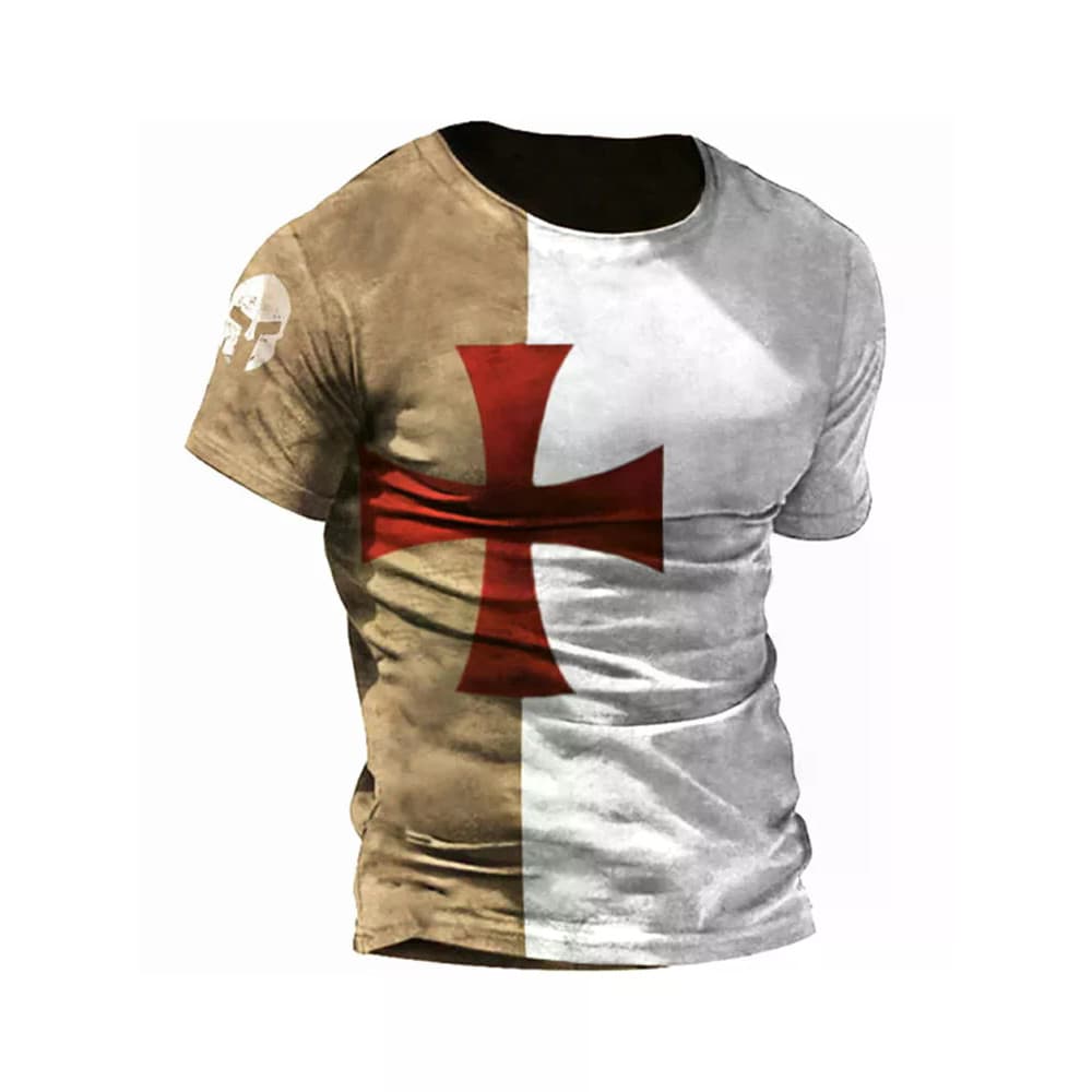 Camiseta Masculina Casual Com Estampa 3D Retrô Para Motocicleta , Gola Redonda , Moda De Rua Ao Ar Livre E Top Masculino
