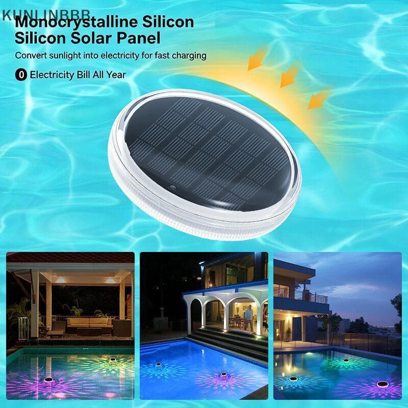 KUNLINBBB Luz Solar Flutuante Para Piscina , Mudança De Cor RGB Com Controle Remoto IP65 À Prova D'água Decoração De Fes