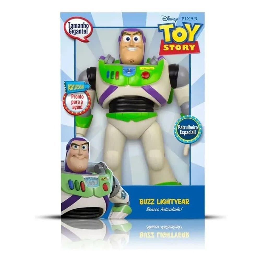 Figura Gigante do Buzz Lightyear 50cm Toy Story Articulada EUMR