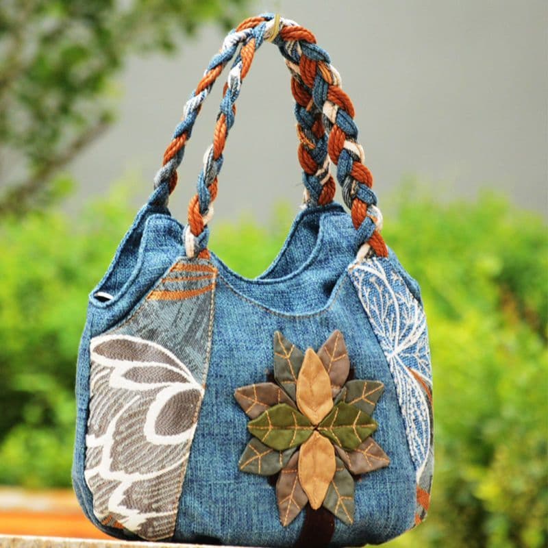 Bolsa vintage, bolsa tote de estilo étnico, bolsa original, bolsa casual, bolsa feminina, bolsa artística retrô para mul