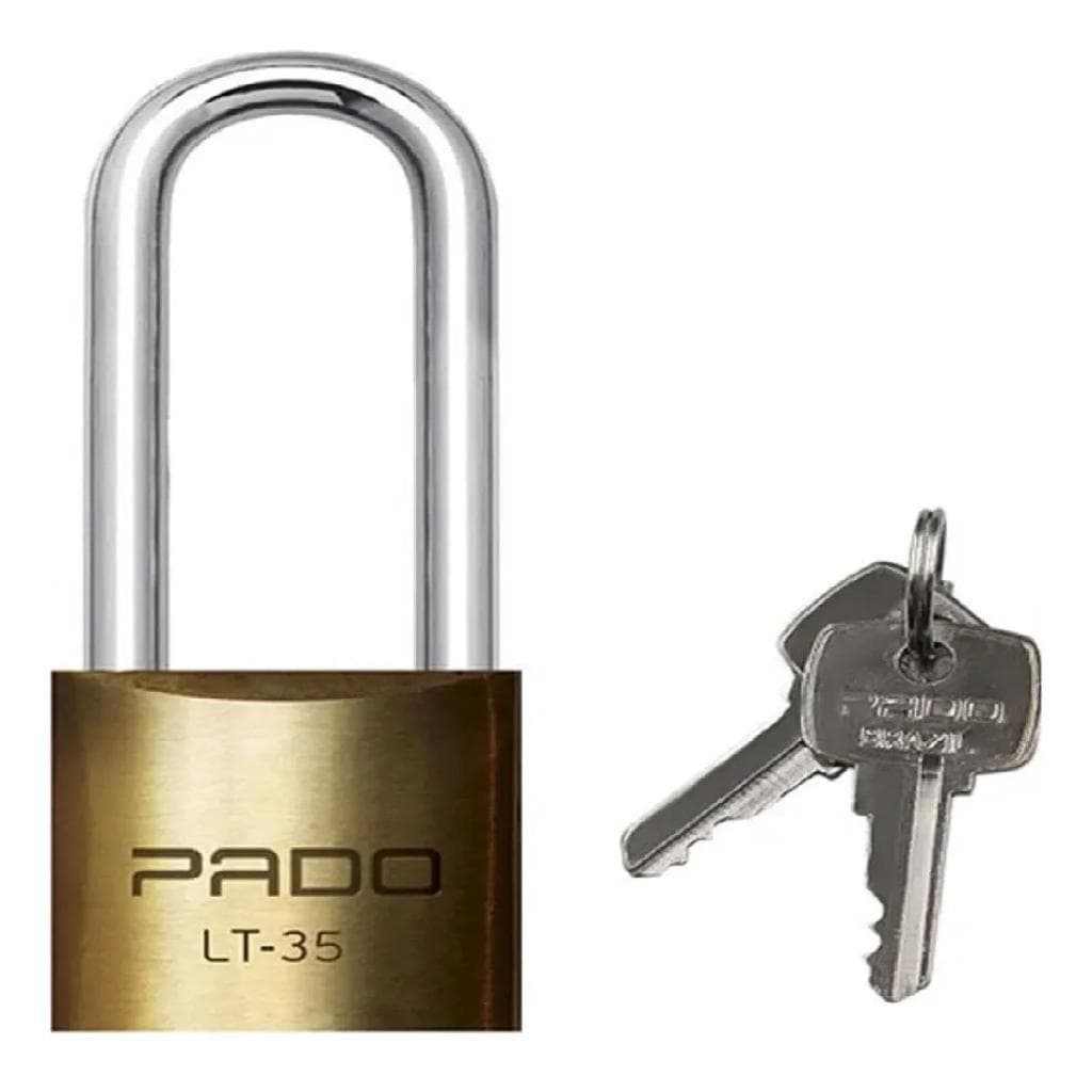 Cadeado De Latão Pado Haste Longa Sm 35x50mm Com 2 Chaves