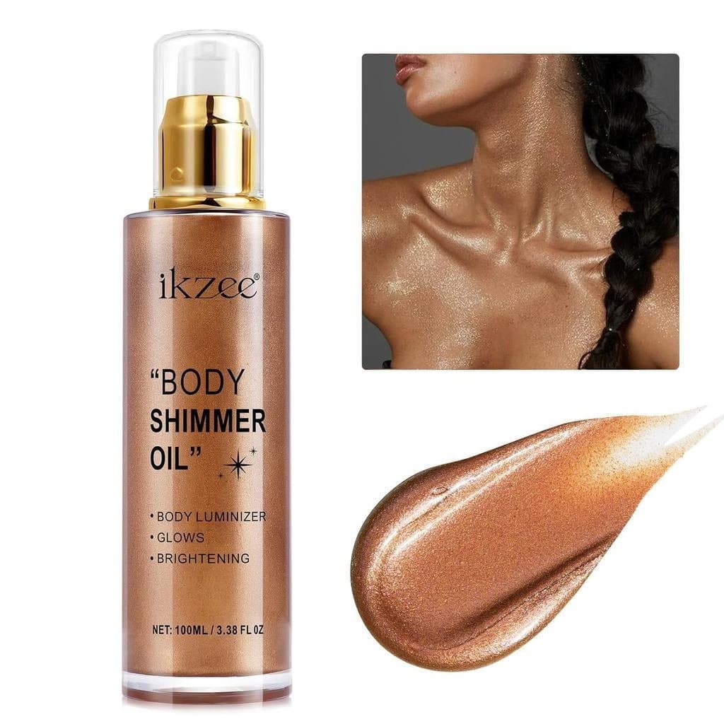 Glitter 100ml, Loção Hidratante Iluminadora Corporal de Longa Duração, Iluminador Facial, Líquido à Prova d'Água com Lan