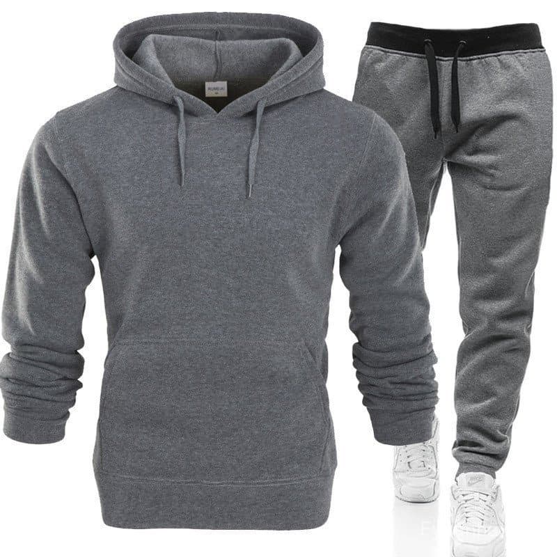 Cross-Border europeu americano masculino Casual esportes com capuz terno outono inverno velo moletom masculino cor sólid