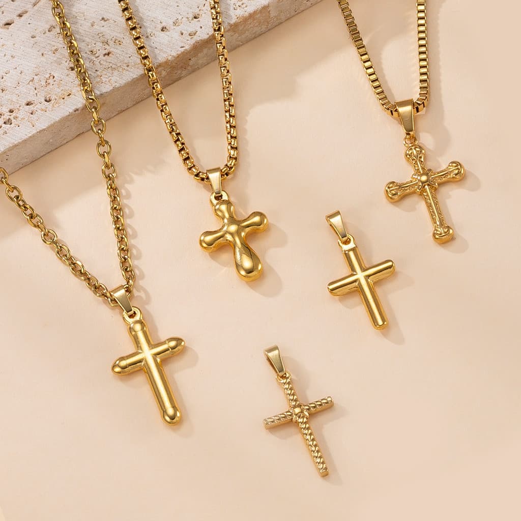 MONICOO Único pingente de aço inoxidável cruz colar acessórios moda titânio aço não-desbotamento diy jóias acessórios