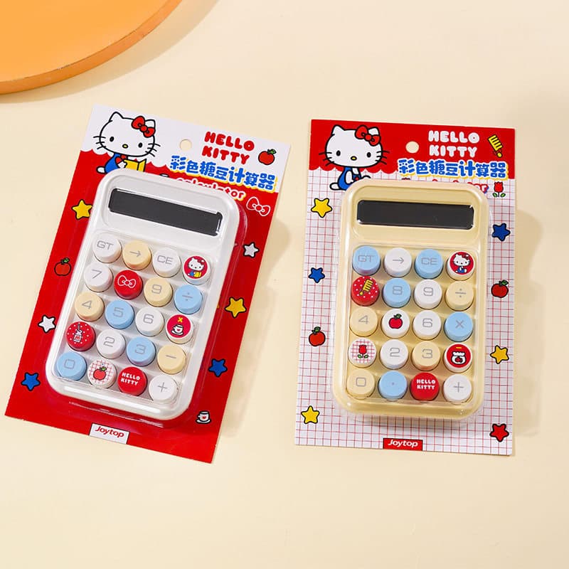 [Haroro] Calculadora De 15 Cm Sanrio Student Stationery Hello Kitty Da Série Jelly Color De Alto Valor Com Botões Colori