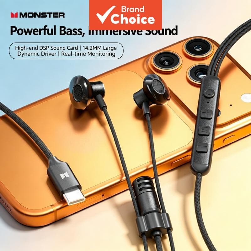 Fones de ouvido Monster AE20, com fio, intra-auriculares, driver de 14,2 mm, fones de ouvido com microfone alemão,