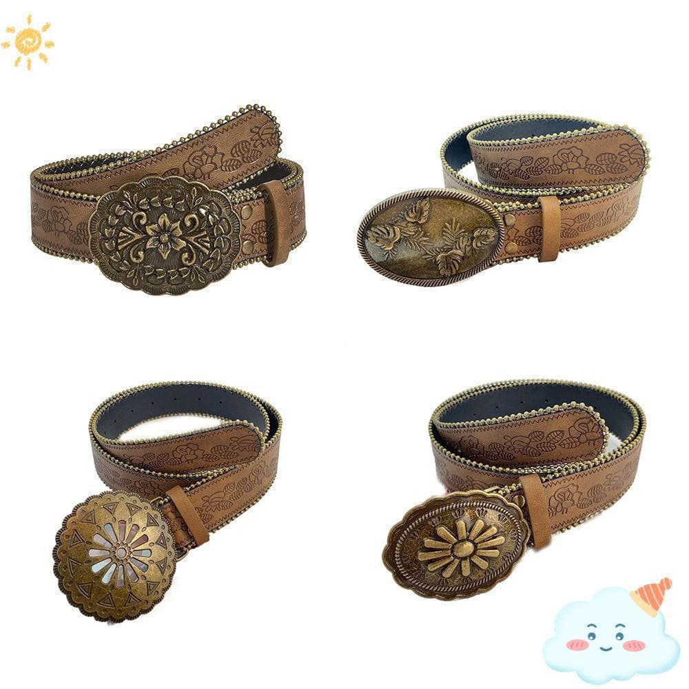 Cinto Feminino De Chuva , De Cowboy De Couro PU Boho Ocidental Vintage Marrom Ajustável Para Vestidos De Calças Jeans